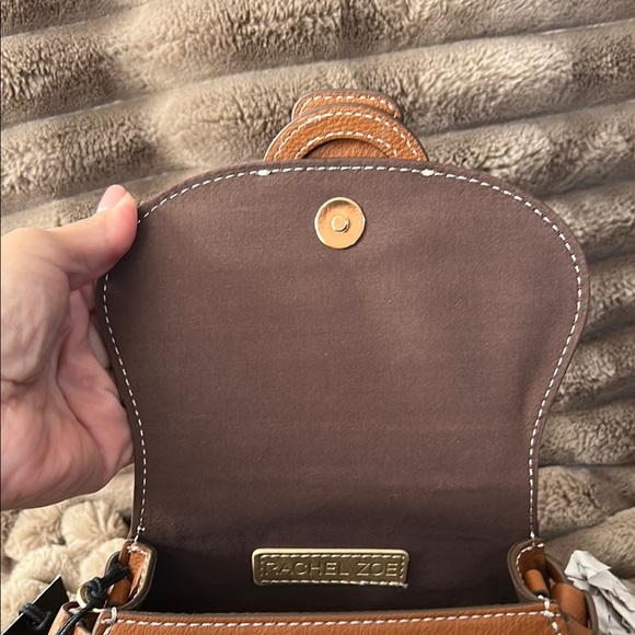 Rachel Zoe Tan Crossbody Bag with Curved Flap - Picture 7 of 9